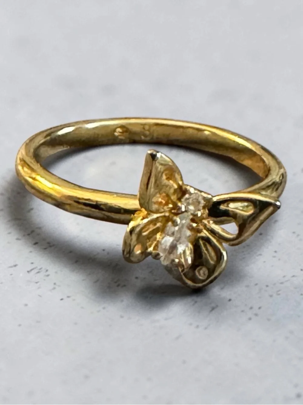 kate spade Gold-tone Butterfly Ring with Clear Stone Accent